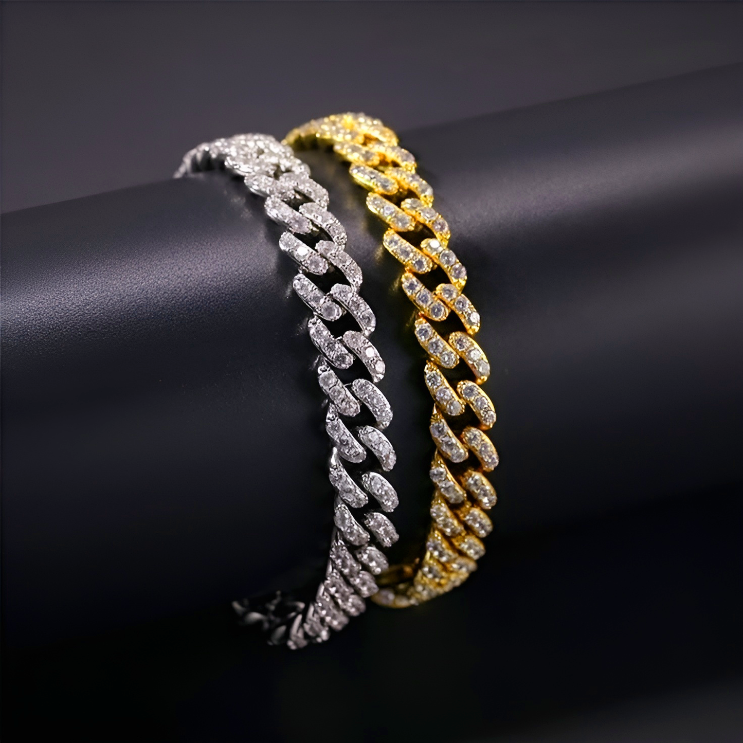 Cuban Necklace With Bracelet Set (Zircon Diamonds)