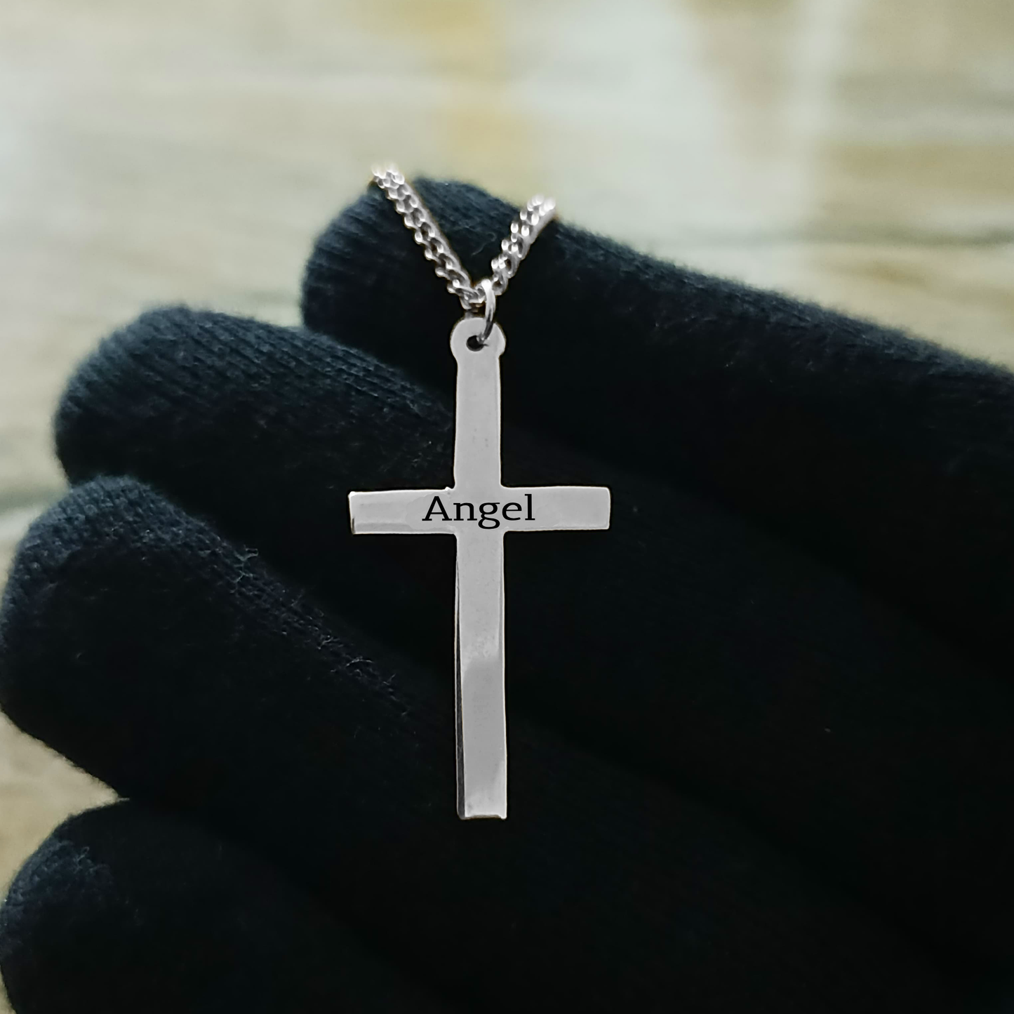 Customized Name Cross Pendant|24K Gold Plated