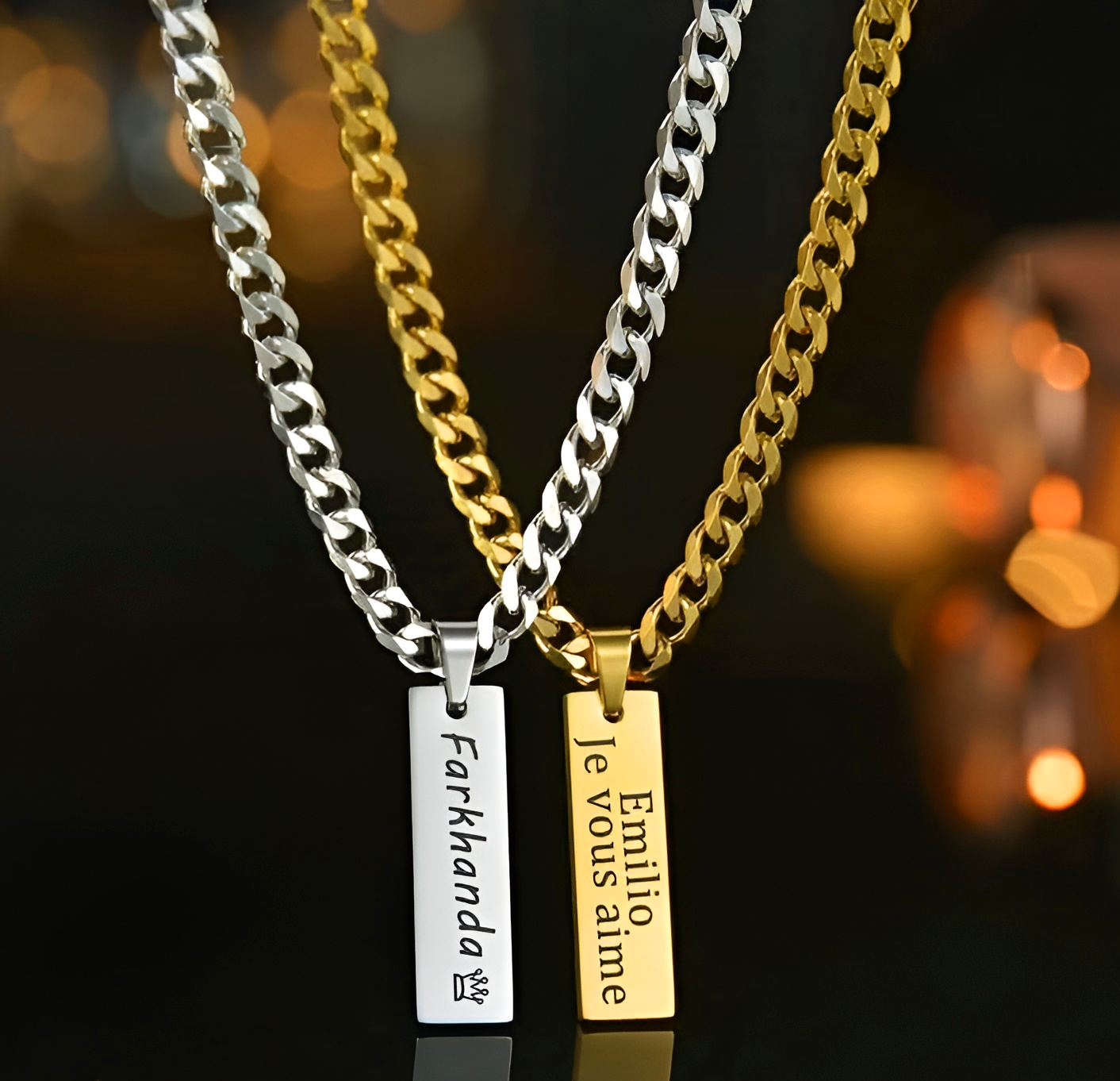 Custom Cuban Name Necklace With Bracelet Set|24K Gold Plated