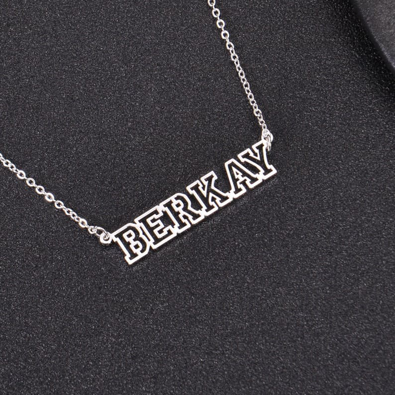 Hollow Name Necklace|24K Gold Plated