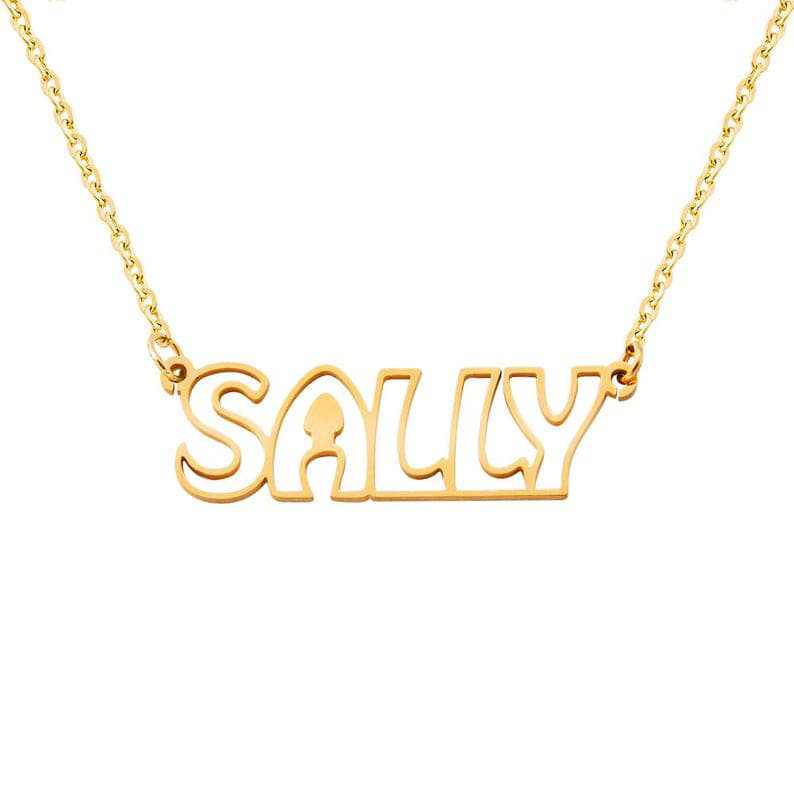 Hollow Name Necklace|24K Gold Plated